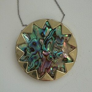 House of Harlow Gold and Abalone Pendant Necklace